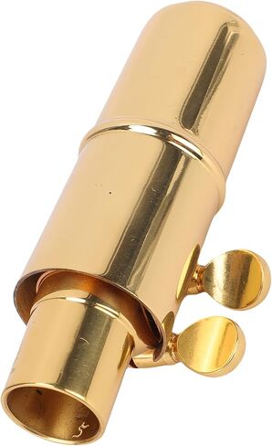 13x4x3cm Sax Mouthpiece, Soprano Sax Mouthpiece with Cap Brass, Designed for Treble Saxophone, Sound Enhancement, Exquisite Sax Mouthpiece for Saxophone Enthusiast (Gold) in Saudi Arabia
