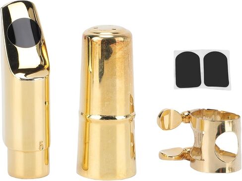 Drfeify Soprano Saxophone Metal Mouthpiece Set, 5 Hole High Pitch Sax Mouthpiece with Clip Cap and Teeth Pad in Saudi Arabia