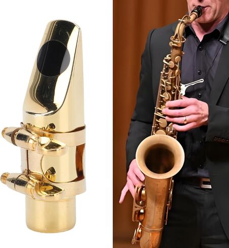 Drfeify Soprano Saxophone Metal Mouthpiece Set, 5 Hole High Pitch Sax Mouthpiece with Clip Cap and Teeth Pad in Saudi Arabia