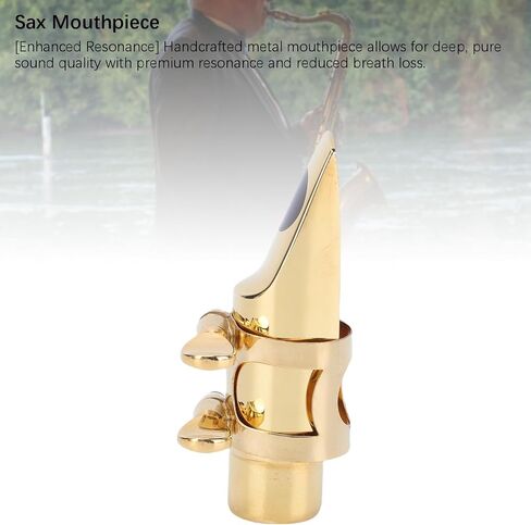 Drfeify Soprano Saxophone Metal Mouthpiece Set, 5 Hole High Pitch Sax Mouthpiece with Clip Cap and Teeth Pad in Saudi Arabia