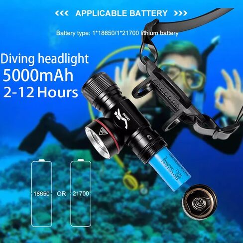 Dive Light,Scuba Diving Headlamp，3-in-1 Professional Underwater Headlight Professional IPX8 Waterproof Diving Headlight (DH06) in Saudi Arabia