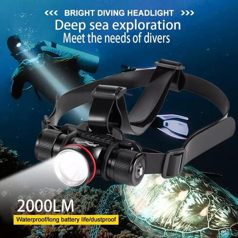 Dive Light,Scuba Diving Headlamp，3-in-1 Professional Underwater Headlight Professional IPX8 Waterproof Diving Headlight (DH06) in Saudi Arabia