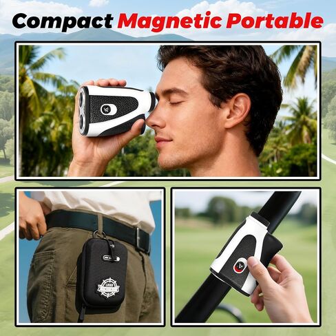 Golf Rangefinder with Slope - 1200 Yards Range Finder for Golfing/Hunting, 7X Magnification, Flag Pole Locking Vibration, Rechargeable Range Finders with Magnet Stripe, Best Golf Accessories Gift in Saudi Arabia