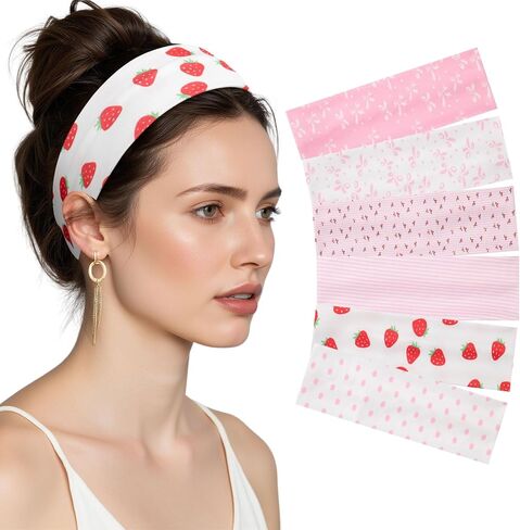 AWAYTR 6Pcs Wide Headbands for Women Non Slip Soft Elastic Hair Bands for Women's Hair for Workout Sports in Saudi Arabia