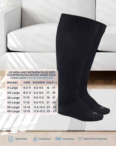 جوارب ضغط نحاسية مقاس كبير من Doctor's Select عريضة الساق - زوجان | يصل إلى 6XL | 20-30 ملم زئبق | أسود | جوارب ضغط للنساء واسعة الساق | جوارب ضغط واسعة جدًا للنساء in Saudi Arabia