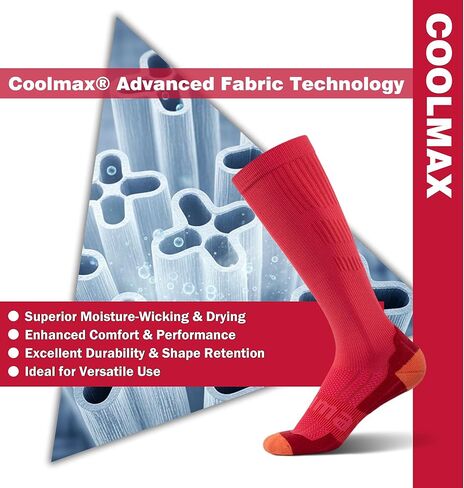 BRISIRA Coolmax Compression Socks for Women 2 Pairs Knee High 15-20 mmHg Anti-Blister Arch Support for Nurse Pregnancy Flying in Kuwait