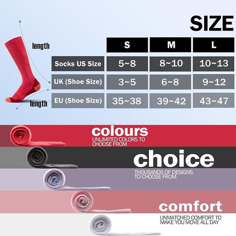 BRISIRA Coolmax Compression Socks for Women 2 Pairs Knee High 15-20 mmHg Anti-Blister Arch Support for Nurse Pregnancy Flying in Kuwait