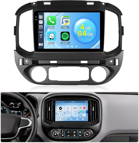 Qualcomm 8 Core Radio for Chevy Colorado/GMC Canyon 2015-2018 ، [4+64g] Android 15 9 بوصة شاشة تعمل باللمس مع Carplay Android Auto/Bluetooth 5.0/1280 * 720p/DSP/EQ/FM/RDS/GPS/6GHZ WIFI in Kuwait