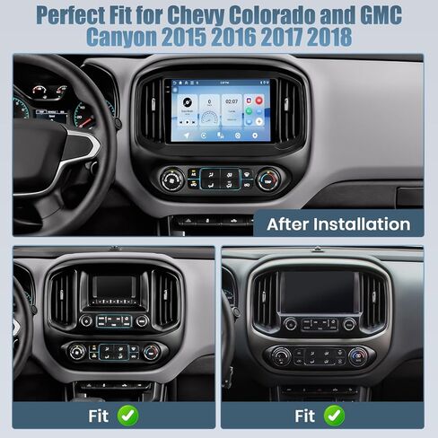 Qualcomm 8 Core Radio for Chevy Colorado/GMC Canyon 2015-2018 ، [4+64g] Android 15 9 بوصة شاشة تعمل باللمس مع Carplay Android Auto/Bluetooth 5.0/1280 * 720p/DSP/EQ/FM/RDS/GPS/6GHZ WIFI in Kuwait