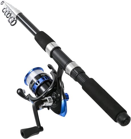 Fishing Rod, 6.9ft Telescopic Fishing Rod and Reel Combo with Fishing Pliers and Lip Gripper Fishing Equipment, 5.2:1 Pre-Loaded Spinning Reel Combo Set Fishing Pole in Kuwait