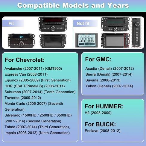 Car Radio for Chevrolet Chevy Silverado GMC Sierra Yukon 2007-2013 Android 13 GPS Navigation 2GB+32GB with 7 inch Touch Screen CarPlay Android Auto Bluetooth SWC Backup Camera in Kuwait