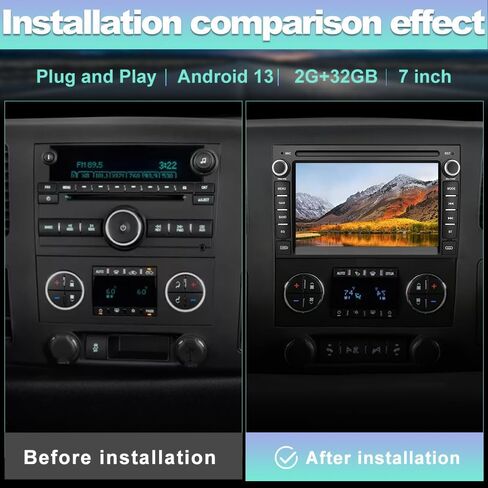 Car Radio for Chevrolet Chevy Silverado GMC Sierra Yukon 2007-2013 Android 13 GPS Navigation 2GB+32GB with 7 inch Touch Screen CarPlay Android Auto Bluetooth SWC Backup Camera in Kuwait