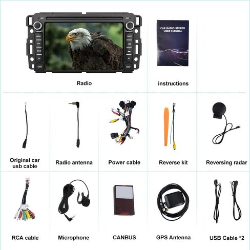 Car Radio for Chevrolet Chevy Silverado GMC Sierra Yukon 2007-2013 Android 13 GPS Navigation 2GB+32GB with 7 inch Touch Screen CarPlay Android Auto Bluetooth SWC Backup Camera in Kuwait