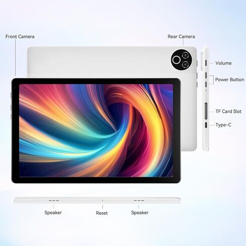 Tablet 10 Inch Android 15 OS GMS Certified Tablets PC 1.8 GHz 5-Core 20 (3+17) GB RAM 64 GB ROM 1 TB Expandable 1280x800 HD IPS Touch Screen 5000 mAh WiFi 6 Bluetooth 5.4 Dual Camera 2025 (Black) in Kuwait