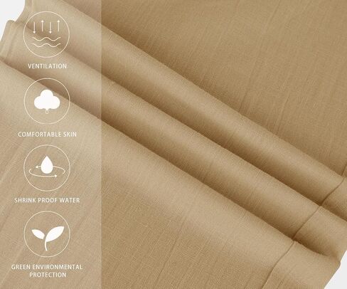 Mens Casual Linen Pants Loose Fit Elastic Drawstring Waist Straight-Legs Summer Yoga Beach Long Pants in Saudi Arabia