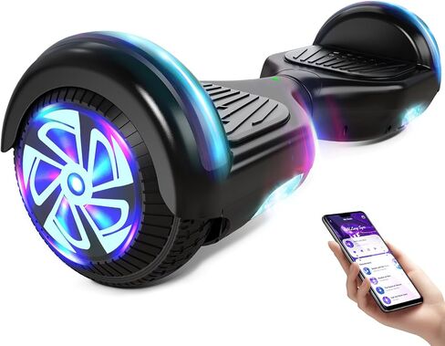 Scooter with Bluetooth Corlorful LED Lights, 6.5" Wheels, Dual 300W Motor Scooter for Kids Girls Boys Adults, All Ages in Saudi Arabia