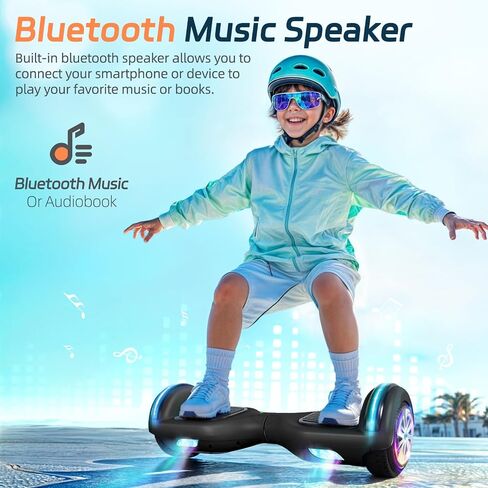 Scooter with Bluetooth Corlorful LED Lights, 6.5" Wheels, Dual 300W Motor Scooter for Kids Girls Boys Adults, All Ages in Saudi Arabia