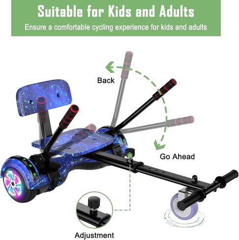 UNI-SUN Scooter Seat Attachment, Scooter with Go Kart for Kids Boys Girls Adults, with Corlorful LED Lights, Bluetooth in Saudi Arabia
