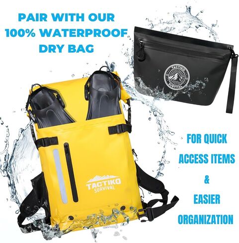 Tactiko Heavy-Duty Splash Water Resistant Zipper Pouches - 3L Hold-All Organizers for Dry Bags, Travel Bags (Yellow) in Kuwait