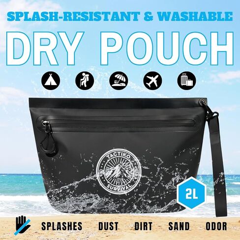 Tactiko Heavy-Duty Splash Water Resistant Zipper Pouches - 3L Hold-All Organizers for Dry Bags, Travel Bags (Yellow) in Kuwait