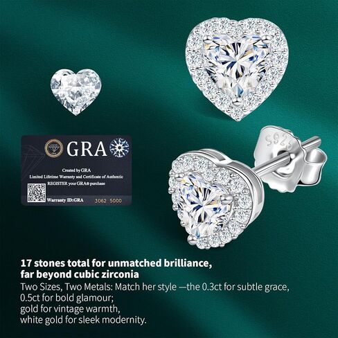 34 قطعة كاملة Moissanite مسمار أقراط للنساء | 0.6-1CT Center + 32 Accent Gems | مجموعة هدايا hypoallergenic للزوجة ، أمي ، العروس ، هدايا أعياد الميلاد in Kuwait