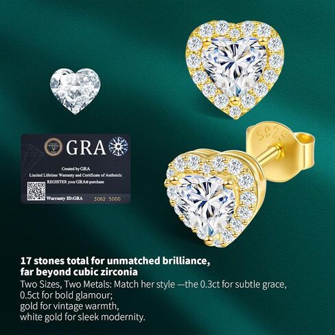 34 قطعة كاملة Moissanite مسمار أقراط للنساء | 0.6-1CT Center + 32 Accent Gems | مجموعة هدايا hypoallergenic للزوجة ، أمي ، العروس ، هدايا أعياد الميلاد in Saudi Arabia