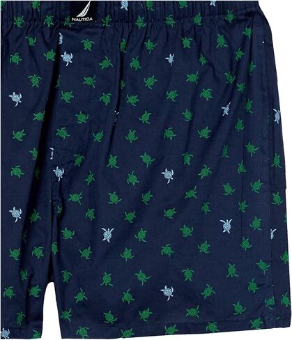 Nautica Men's Classic Cotton 3-Pack Woven Boxer, Peacoat/Sea Cobalt/Aero Blue-White J Class Logo in Saudi Arabia