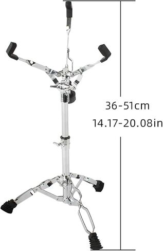 Military drum stand with drumstick holder and drum wrench, double-layer support tripod military drum stand, rubber non-slip foot pads, suitable for 10 to 14-inch military drum pads, suitable for military drum beginners, height adjustable range of 14.5 to  in Saudi Arabia