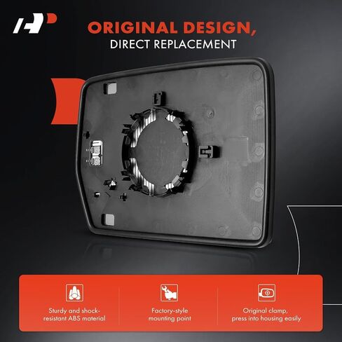 A-Premium Left Driver Side Heated Mirror Glass Compatible with Ford F-150 2004 2005 2006 2007 2008 2009 2010 - Exterior Side View Flat Mirror with Rear Holder, Replace# 4L3Z17K707DB in Saudi Arabia