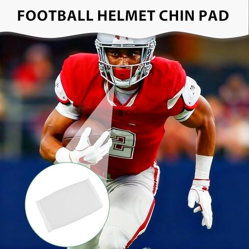 قطعتان من وسادة الذقن لكرة القدم، غطاء حزام الذقن لخوذة كرة القدم للشباب البالغين، للتزلج في الهواء الطلق وركوب الدراجات والتزلج على الجليد (أسود وأبيض) in Kuwait