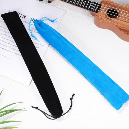 PartyKindom 10Pcs Recorder Storage Bags Suede Drawstring Pouch for Flute Soprano Recorder Drumsticks Carrying Case for Musical Instruments Accessories in Saudi Arabia