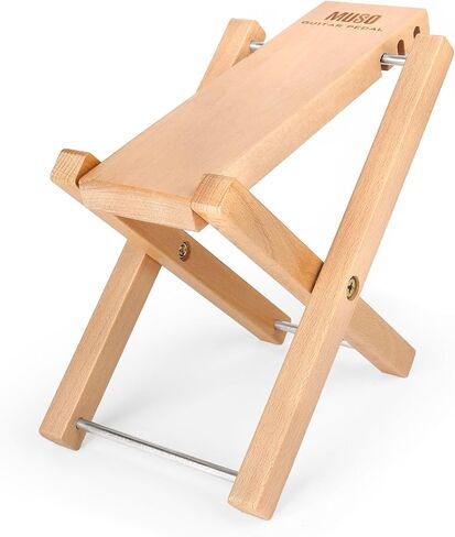 MUSO Guitar Footrest Stool, Folded Wooden Pedal, 3 Level Adjustable,Suitable for Classical Acoustic Guitar,Ergonomic & Durable (Natural Wood) in Kuwait