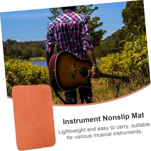 وسادة وسادة ساق من الجلد غير قابلة للانزلاق من الجلد من Toyvian لجيتار Erhu Pipa، بساط حماية مزدوج الجوانب منزلق لدعم مسند الكاكي للآلات الوترية in Saudi Arabia