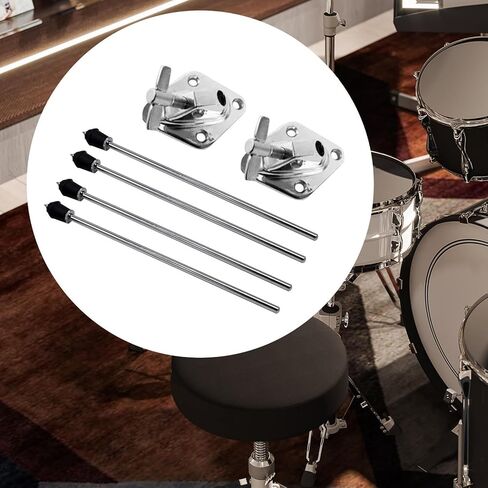 Universal Kick Drum Legs and Seat Assembly for Drummers | Foldable Bass Drum Stand with Stool | Portable Drum Hardware Support- 1 Set in Kuwait