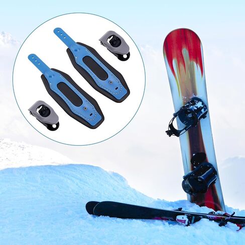 2pcs Snowboard Bindings Ankle Straps Replacement, Comfortable Ski and Snowboard Bindings Ladder Strap with Easy Adjust Buckles Universal Ankle Strap for Ski Boot Tool Skiing Skateboard Accessories in Saudi Arabia