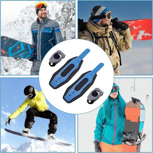 2pcs Snowboard Bindings Ankle Straps Replacement, Comfortable Ski and Snowboard Bindings Ladder Strap with Easy Adjust Buckles Universal Ankle Strap for Ski Boot Tool Skiing Skateboard Accessories in Saudi Arabia