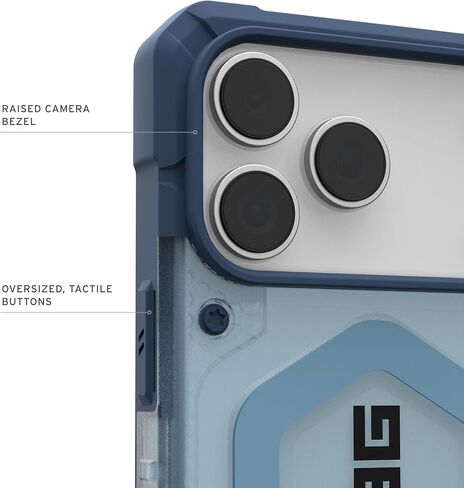 URBAN ARMOR GEAR UAG Designed for iPhone 17 Pro Max Case Pathfinder Clear + Wrist Lanyard Bundle - Compatible with MagSafe Military Grade Protective Cover, Blues in Saudi Arabia