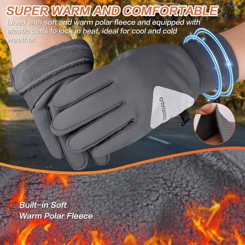 Winter Gloves for Men Women Lightweight Reflective Sports Gloves Touchscreen Anti-Slip Warm Glove for Running, Cycling in Kuwait