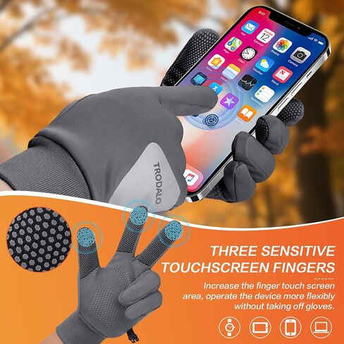 Winter Gloves for Men Women Lightweight Reflective Sports Gloves Touchscreen Anti-Slip Warm Glove for Running, Cycling in Kuwait