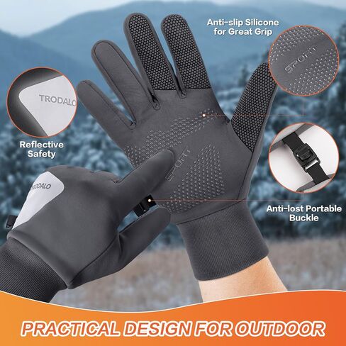 Winter Gloves for Men Women Lightweight Reflective Sports Gloves Touchscreen Anti-Slip Warm Glove for Running, Cycling in Kuwait