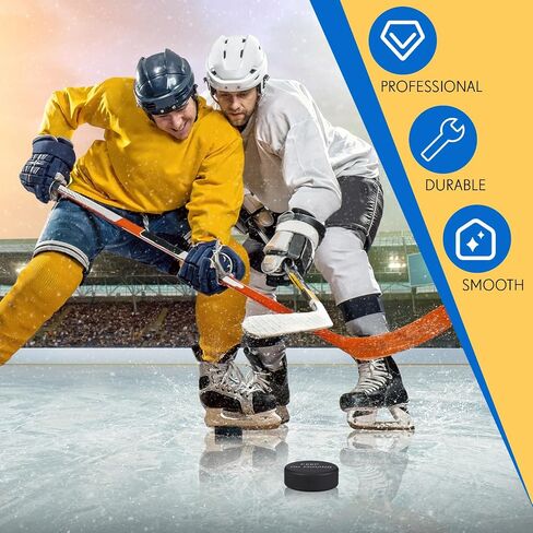 Soulchen 24 Pcs Motivational Ice Hockey Pucks Pack with Mesh Bag 3" Sport Hockey Sticker Foam for Practicing and Classic Training Official Regulation Favors in Saudi Arabia