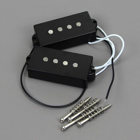 Bass Pickup Set for 4 String Electric Bass – Alnico 5 PB Neck Pickup & JB Bridge Pickup with Black ABS Bobbin – Replacement Precision Jazz Bass Pickups for Upgrade, Repair & Custom Builds in Saudi Arabia