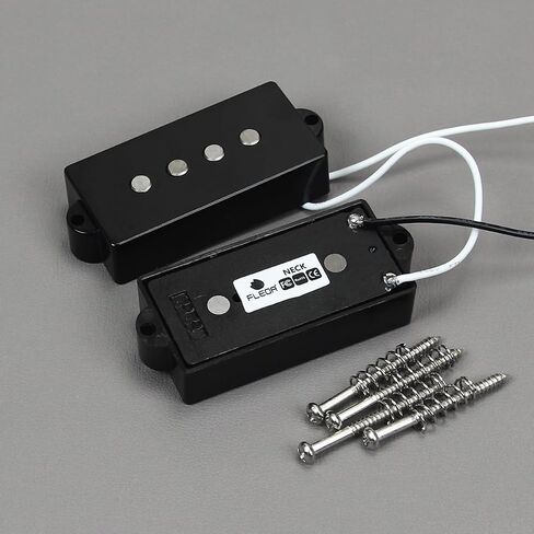 Bass Pickup Set for 4 String Electric Bass – Alnico 5 PB Neck Pickup & JB Bridge Pickup with Black ABS Bobbin – Replacement Precision Jazz Bass Pickups for Upgrade, Repair & Custom Builds in Saudi Arabia