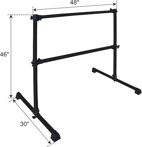 4FT/6FT Height Adjustable Double Ballet Barre, Freestanding Portable Stretching Dance Bar for Home, Heavy Duty Exercise Equipment for Kids & Adults with Anti-Slip Rubber Pads in Saudi Arabia