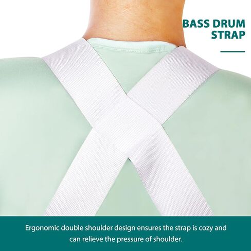 Kisangel Adjustable Bass Drum Strap Nylon Double Shoulder Harness Belt for Marching Bands Comfortable Ergonomic Design Easy to Clean Maintain for Bass Drum in Saudi Arabia