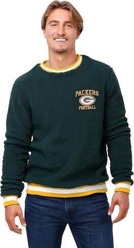 FOCO Men's Standard NFL Logo Sherpa Crewneck Sweater, Team Color in Saudi Arabia
