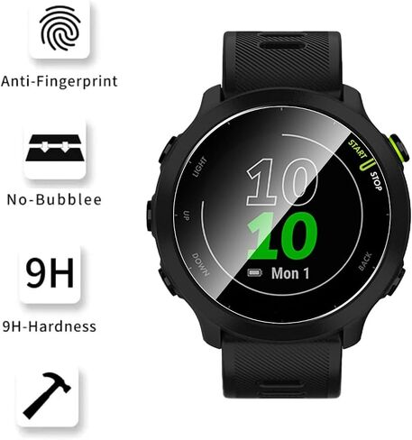 4 Pack Anti-Scratch Film for Garmin Forerunner 255 Screen Protector, Full Protective 9H Hardness Tempered Glass Case Fit for Garmin Forerunner 255/255 Music 46mm Smartwatch in Kuwait