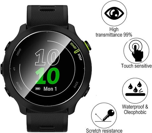 4 Pack Anti-Scratch Film for Garmin Forerunner 255 Screen Protector, Full Protective 9H Hardness Tempered Glass Case Fit for Garmin Forerunner 255/255 Music 46mm Smartwatch in Kuwait