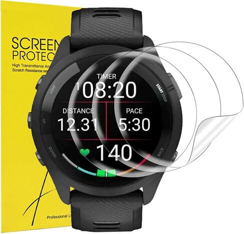 4 Pack Anti-Scratch Film for Garmin Forerunner 255 Screen Protector, Full Protective 9H Hardness Tempered Glass Case Fit for Garmin Forerunner 255/255 Music 46mm Smartwatch in Kuwait