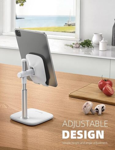 Lamicall Aluminium Tablet Stand, Desk IPad Holder - Height Adjustable Tablet Stand Mount for Desktop, with 1.5lb Heavy Base, for iPad Pro 12.9, Mini, Air, Kindle, Galaxy Tabs, 4-12.9" Devices, Black in Saudi Arabia